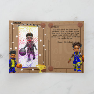 Cartão Você É Um Desenho Em Labirinto Meninos Basquete An