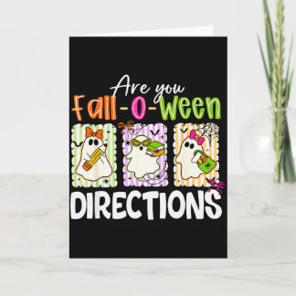 Cartão Você é uma Professora Fantasma Fofa Direções Fall-