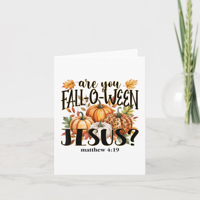 Cartão Você está Caindo entre Jesus_ Autumn Pumpkins _1 (Frente)