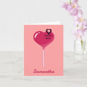 Cartão Você está no meu amor cardíaco rosa