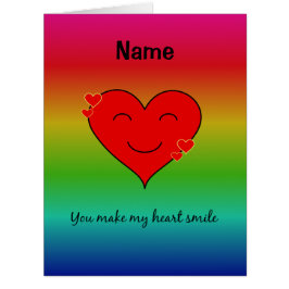 Cartão Você faz com que meu coração sorria o arco-íris ad