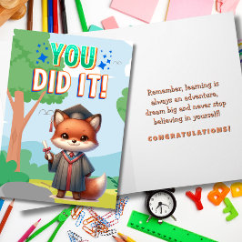 Cartão Você Fez Isso! Alegria de Graduação de Raposa Boni