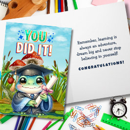 Cartão Você Fez Isso! Alegria de Graduação de Sapo Bonita