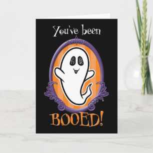 Cartão Você foi booed Halloween Frame Ghost