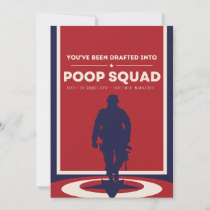 Cartão Você foi recrutado para Poop Squad - Gravidez