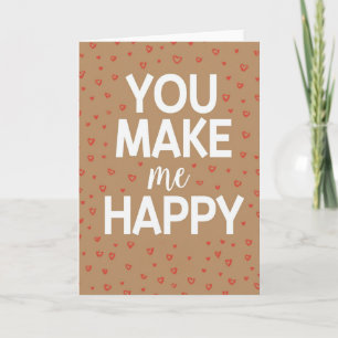 Cartão Você Me Faz Feliz Carta de Amor do Coração