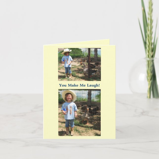 Cartão Você Me Faz Rir! Eu Te Amo - Oeste (Frente)