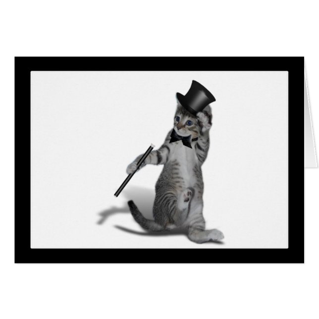 Cartão Você me faz sentir como Dançando! Tap Dancing Cat (Frente Horizontal)