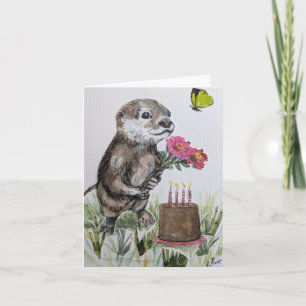 Cartão Você Otter tem um aniversário feliz