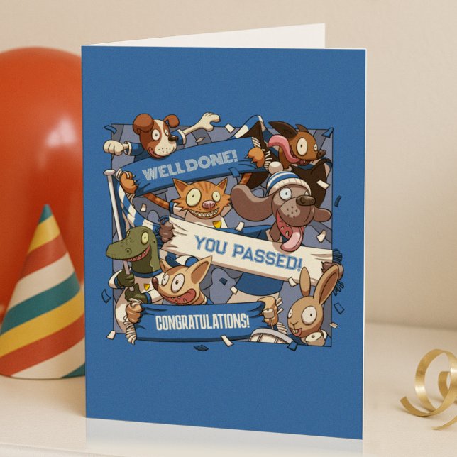 Cartão Você Passou! Lenço de Fãs de Esportes de Animais E (Criador carregado)