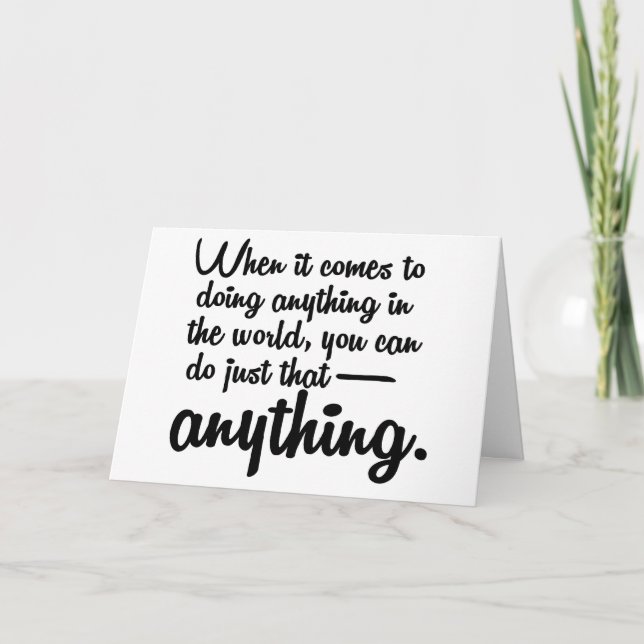 Cartão Você Pode Fazer Qualquer Boa Sorte. (Frente)