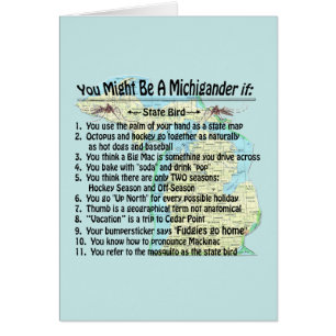 Cartão Você Pode Ser Um Michigander Se: