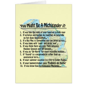 Cartão Você Pode Ser Um Michigander Se: