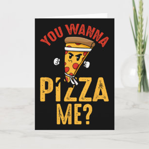 Cartão Você Quer Pizza Eu Ninja Engraçado Karate Kawaii P