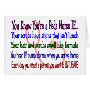 Cartão "Você sabe que você é uma enfermeira de Peds SE… "