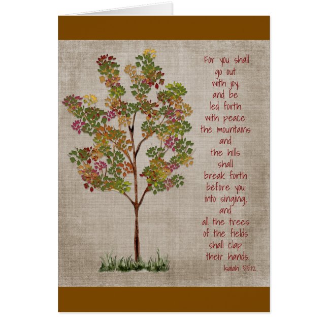 Cartão Você sairá com Joy Isaiah 55 versículo (Frente)