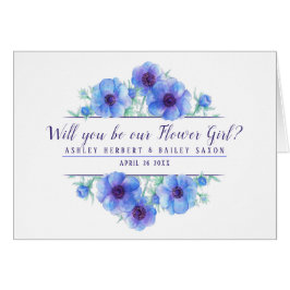 Cartão Você será a nossa garota das flores, anemone, cart