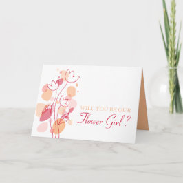 Cartão Você será a nossa garota Flor, um confete vermelho