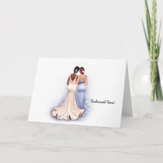Cartão Você será minha dama de Bridesmaid? Afro-Americano