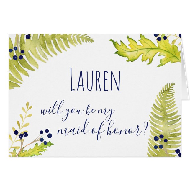 Cartão Você será minha madrinha de casamento? Natureza (Frente Horizontal)