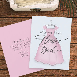 Cartão Você será minha moça de flores Bonito rosa?