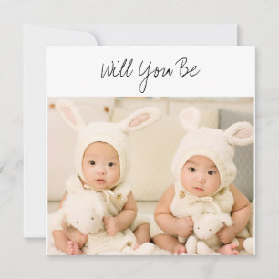 Cartão Você será o nosso DeusPai Gêmeos Foto do Bebê