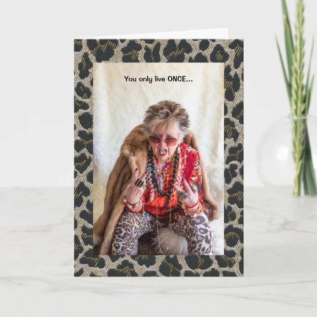 Cartão Você só vive uma vez, marche para seu próprio bate (Frente)