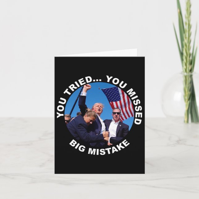 Cartão Você Tentou Que Perdesse Um Grande Erro De Tiro (Frente)