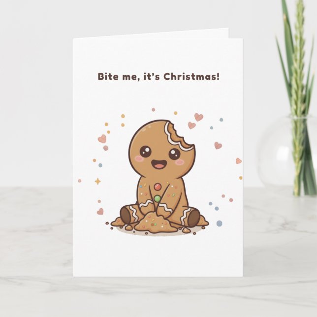 Cartão Você Torna Meu Natal Puchi Gingerbread Card (Frente)