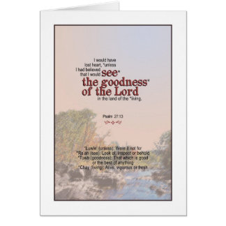 Cartão Você verá os bens do deus - 27:13 do salmo