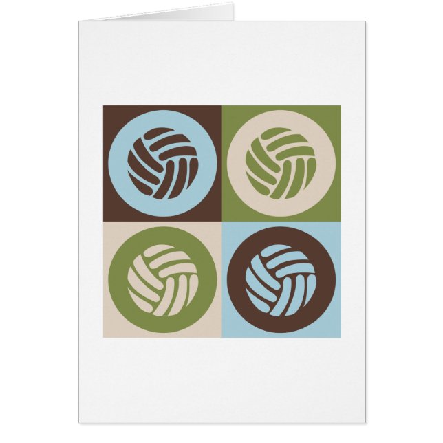 Cartão Voleibol do pop art (Frente)