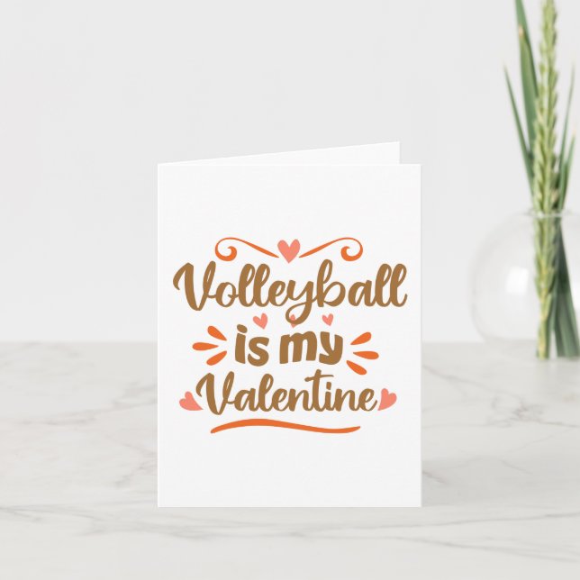Cartão Volleyball is my Valentine Funny Valentine's Day G (Frente)