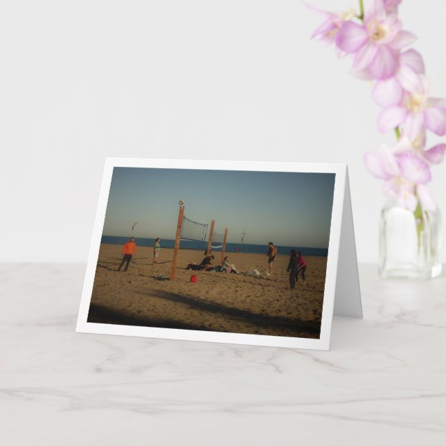 Cartão Vollyball em Playa de la Malvarrosa de Valencia (Orquídea)