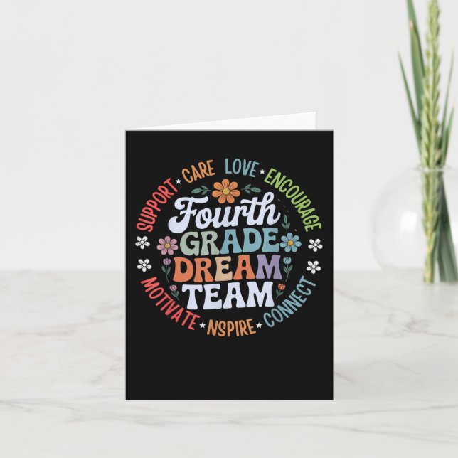 Cartão Voltar à Escola Equipe de Sonhos do 4º Grau Cuidad (Frente)