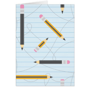 Cartão Voltar aos lápis da escola