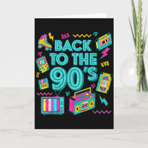 Cartão Voltar Para Os Anos 90 Retro Vintage Nostalgia Par