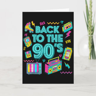 Cartão Voltar Para Os Anos 90 Retro Vintage Nostalgia Par