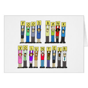 Cartão Voluntário do banco alimentar, pessoa dos desenho