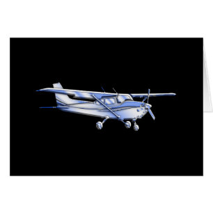 Cartão Vôo clássico da silhueta de Cessna dos aviões n