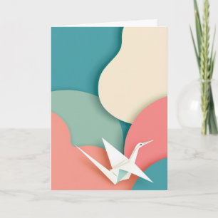 Cartão Voo de Grou de Origami