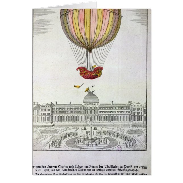 Cartão Vôo de Jacques Charles e de Nicholas Robert (Frente)