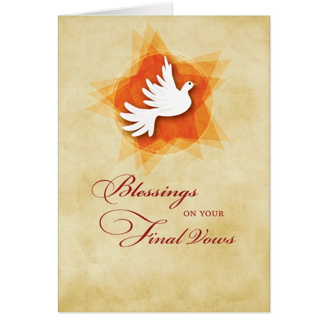 Cartão Voos Solenes Finais, Abençoações à freira, Espírit (Frente)