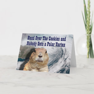 Cartão Vortex polar do dia de Groundhog