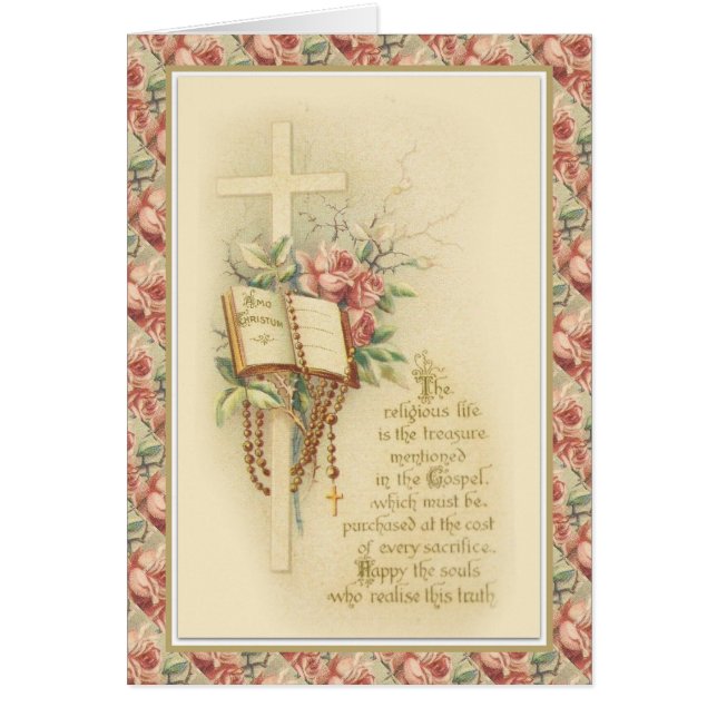 Cartão Votações finais da vida religiosa da freira católi (Frente)