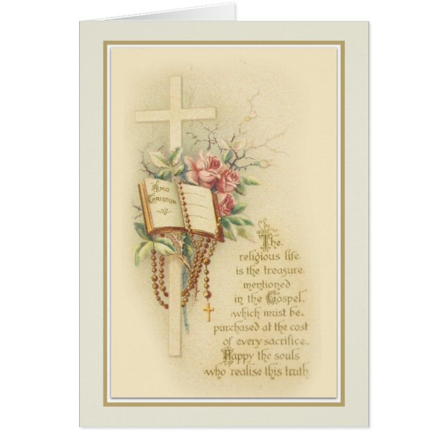 Cartão Votações finais da vida religiosa da freira católi (Frente)