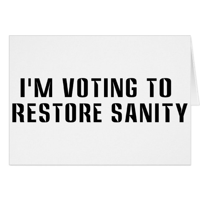 Cartão Votando Para Restaurar a Sanidade (Frente Horizontal)