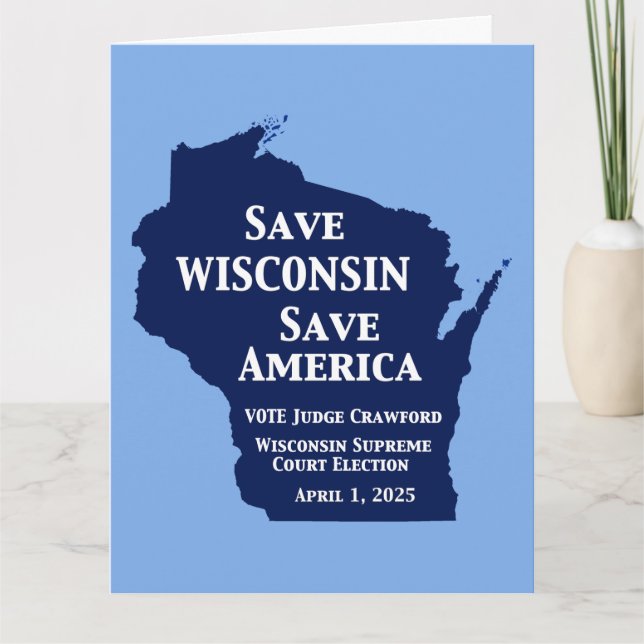 Cartão Vote Crawford para o Supremo Tribunal de Wisconsin (Frente)