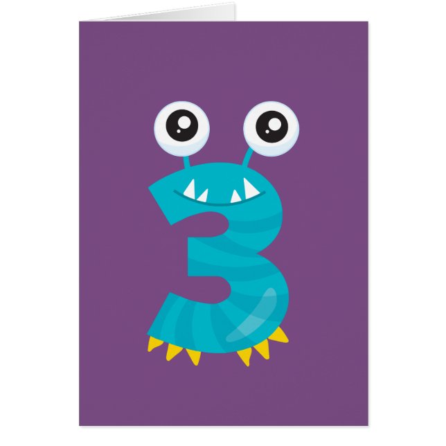 Cartão Vou fazer 3 anos! Escolha sua própria cor e adicio (Frente)