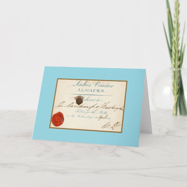 Cartão Voucher for Almack's (Frente)