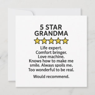 Cartão Vovó 5 Estrelas
